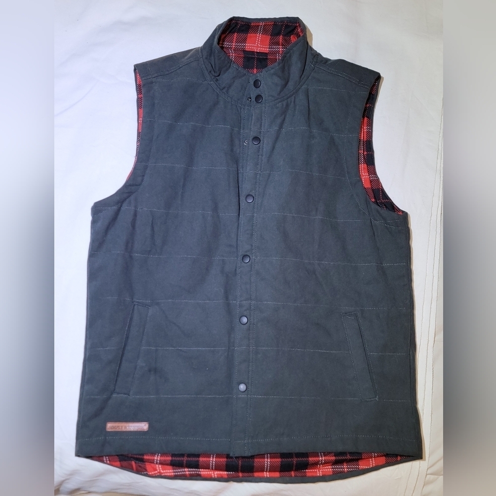 Washington Gray Vest with Plaid Accent by Simply Southern